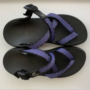 Chaco Tegu size 9 with blue & purple straps